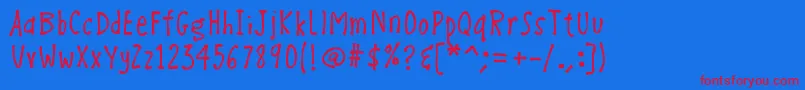 K26BonVoyage Font – Red Fonts on Blue Background