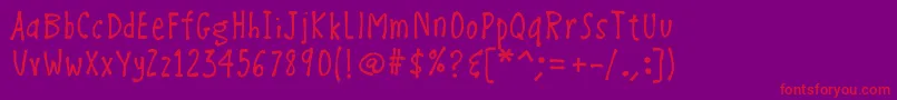 K26BonVoyage Font – Red Fonts on Purple Background