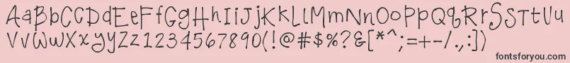 K26CastleRose Font – Black Fonts on Pink Background