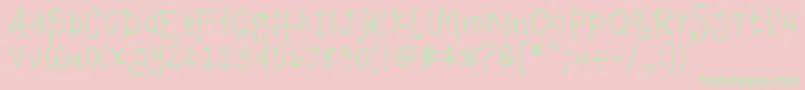 K26CastleRose Font – Green Fonts on Pink Background