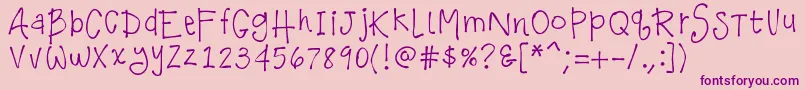 K26CastleRose Font – Purple Fonts on Pink Background