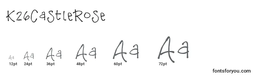 K26CastleRose Font Sizes