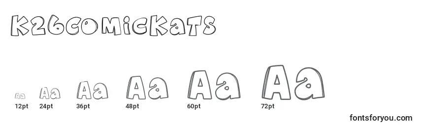K26ComicKats Font Sizes