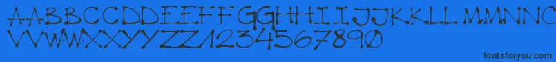 K66 Regular Font – Black Fonts on Blue Background