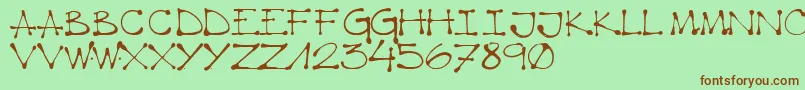 K66 Regular Font – Brown Fonts on Green Background