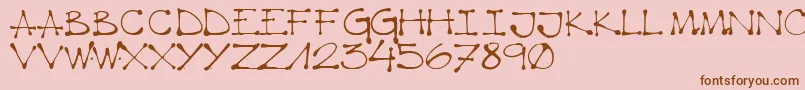 K66 Regular Font – Brown Fonts on Pink Background