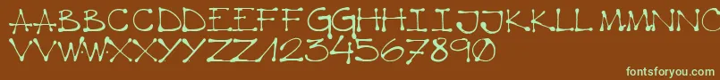 K66 Regular Font – Green Fonts on Brown Background