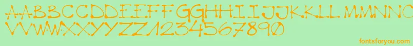 K66 Regular Font – Orange Fonts on Green Background