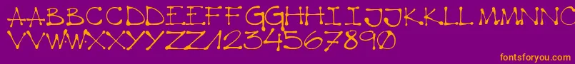 K66 Regular Font – Orange Fonts on Purple Background