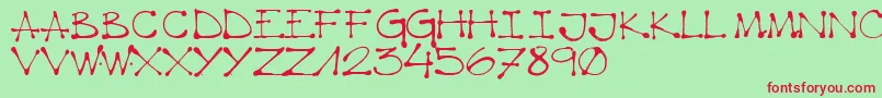 K66 Regular Font – Red Fonts on Green Background