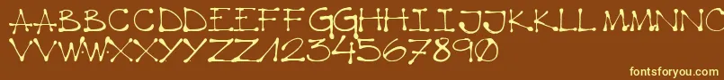 K66 Regular Font – Yellow Fonts on Brown Background