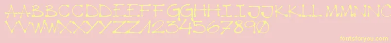 K66 Regular Font – Yellow Fonts on Pink Background