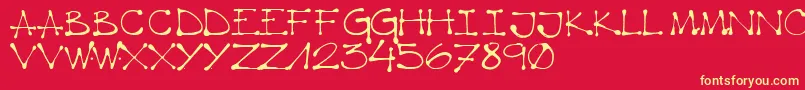 K66 Regular Font – Yellow Fonts on Red Background