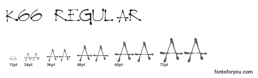 K66 Regular Font Sizes