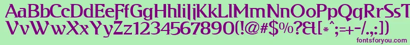 KABOG    Font – Purple Fonts on Green Background