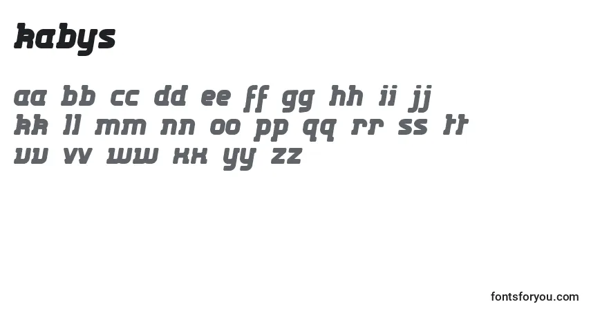 Schriftart Kabys – Alphabet, Zahlen, spezielle Symbole