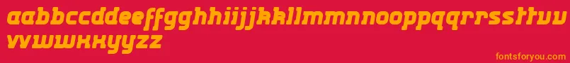 フォントKabys – 赤い背景にオレンジの文字