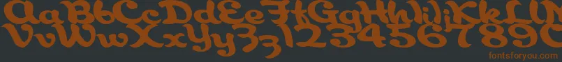Шрифт AborigianlRegularTtstd – коричневые шрифты на чёрном фоне