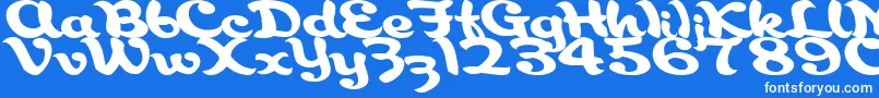 フォントAborigianlRegularTtstd – 青い背景に白い文字