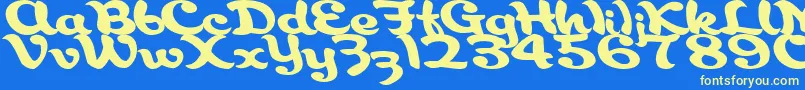 フォントAborigianlRegularTtstd – 黄色の文字、青い背景