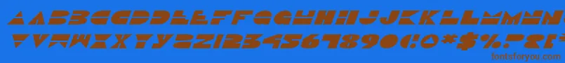 DiscoDuckExpitalic Font – Brown Fonts on Blue Background
