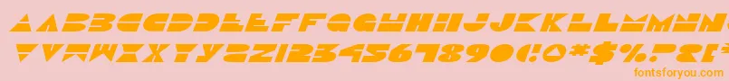 DiscoDuckExpitalic-Schriftart – Orangefarbene Schriften auf rosa Hintergrund