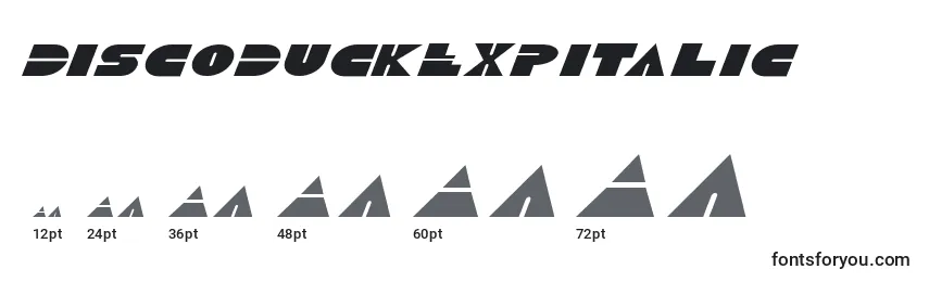 Размеры шрифта DiscoDuckExpitalic