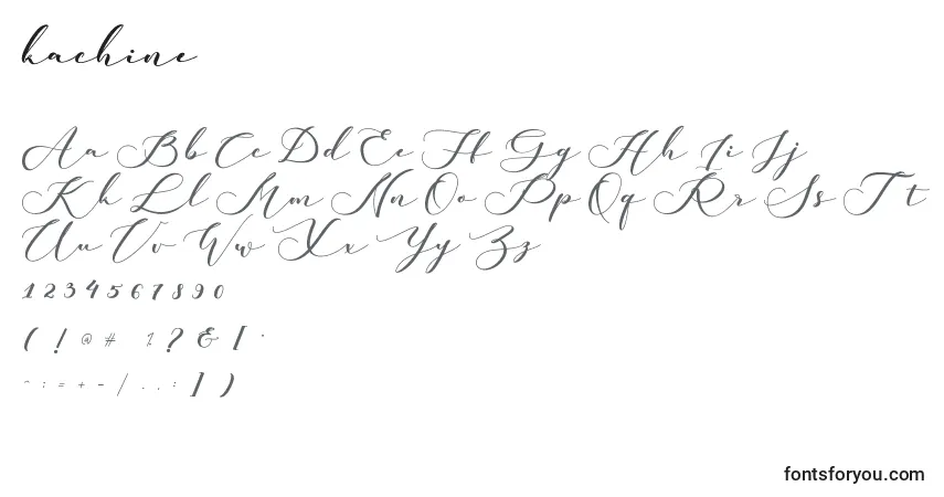 Czcionka Kachine (131300) – alfabet, cyfry, specjalne znaki