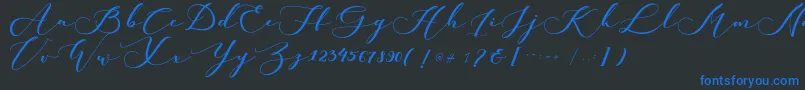 Шрифт kachine – синие шрифты на чёрном фоне