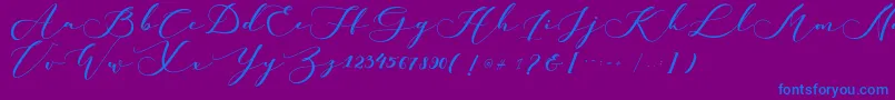 kachine-fontti – siniset fontit violetilla taustalla