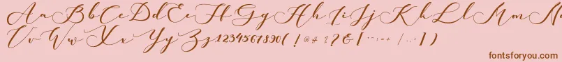 Шрифт kachine – коричневые шрифты на розовом фоне