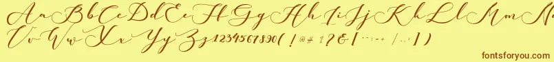 Шрифт kachine – коричневые шрифты на жёлтом фоне