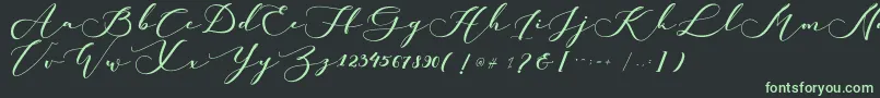 kachine-fontti – vihreät fontit mustalla taustalla