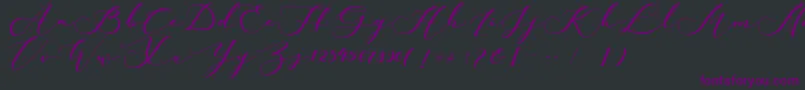 kachine-Schriftart – Violette Schriften auf schwarzem Hintergrund