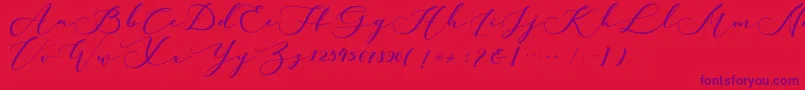 kachine-Schriftart – Violette Schriften auf rotem Hintergrund