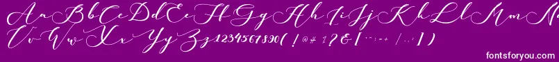 kachine-Schriftart – Weiße Schriften auf violettem Hintergrund