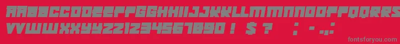 Kachusha Bold Italic Font – Gray Fonts on Red Background