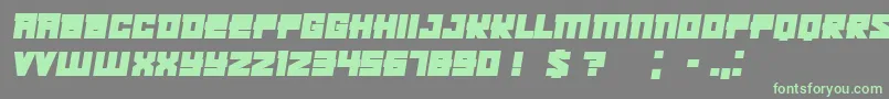 Kachusha Bold Italic Font – Green Fonts on Gray Background