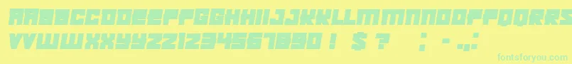 Kachusha Bold Italic Font – Green Fonts on Yellow Background