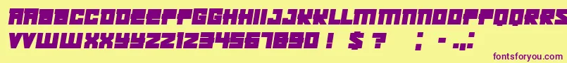 Kachusha Bold Italic Font – Purple Fonts on Yellow Background