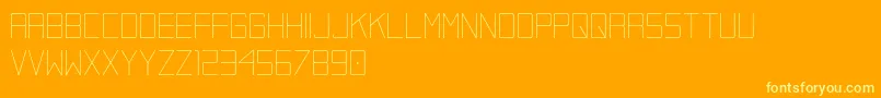 Kacugak   demo version-Schriftart – Gelbe Schriften auf orangefarbenem Hintergrund