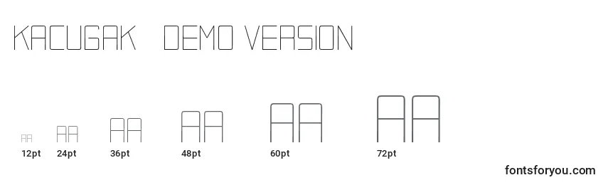 Kacugak   demo version Font Sizes