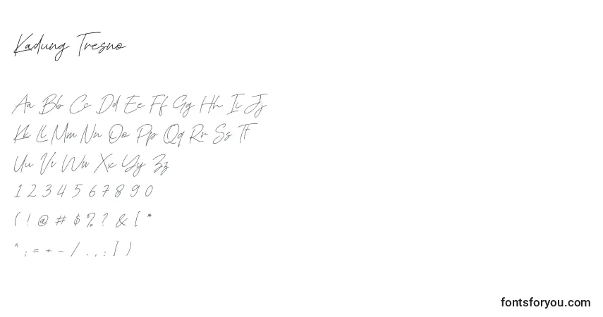 Czcionka Kadung Tresno – alfabet, cyfry, specjalne znaki