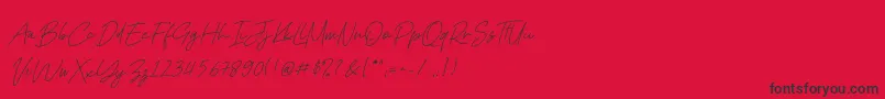 Kadung Tresno Font – Black Fonts on Red Background