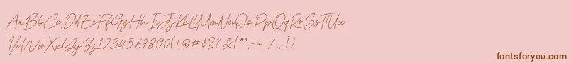Kadung Tresno-Schriftart – Braune Schriften auf rosa Hintergrund