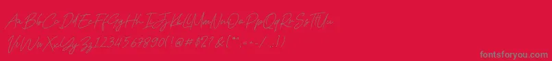 Kadung Tresno Font – Gray Fonts on Red Background