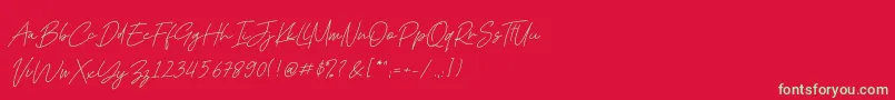 フォントKadung Tresno – 赤い背景に緑の文字