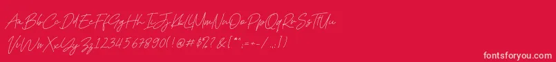 Kadung Tresno Font – Pink Fonts on Red Background