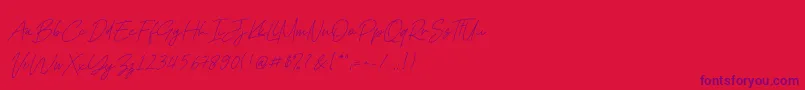 Kadung Tresno Font – Purple Fonts on Red Background