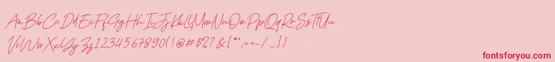 Kadung Tresno Font – Red Fonts on Pink Background